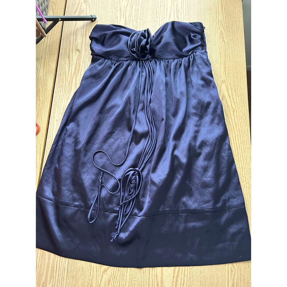 Womens Charlotte Russe Silky Satiny Strapless Dress Dark Purple size Medium